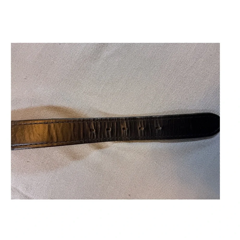 Mens Classic Leather Dress Black Belt Black Matte Buckle Size 38